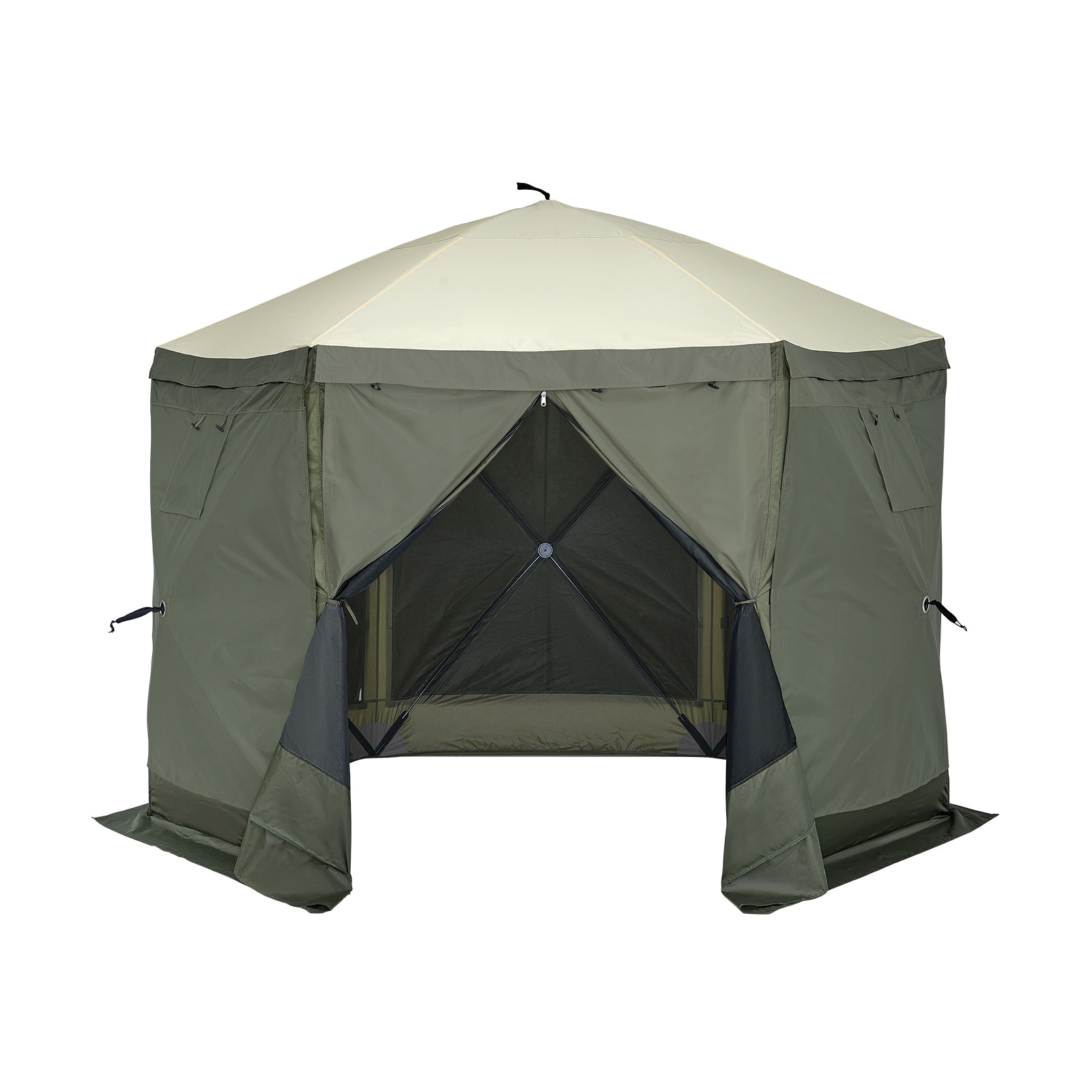 Pop Up Gazebo Canopy With Mesh Mosquito Netting And Privacy Panels_voghion.com